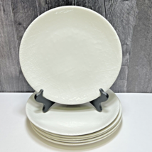 Set 6 Old McNicol Stonewall China White Burlap Dinner Plates 9.75&quot; W. Vi... - £136.23 GBP