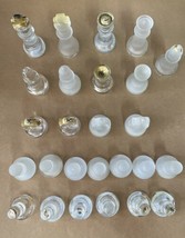Glass Chess Pieces Frosted &amp; Clear Replacement Pieces - £7.80 GBP