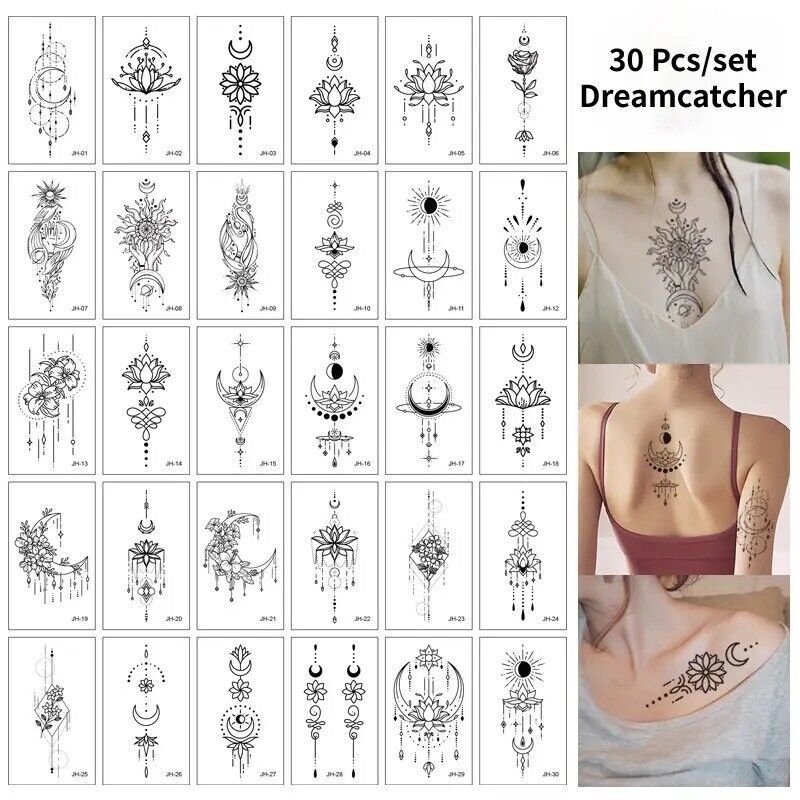 Primary image for 30 Pieces Woman Dream Catcher Waterproof Body Temporary Tattoos Stickers