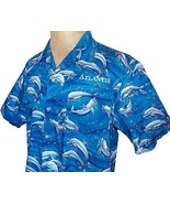 Vintage Atlantis Paradise Island Scorpio USA Hawaiian Aloha Shirt Dolphi... - $89.99