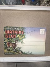 Postcard Folder New York NY Watkins Glen Deer Entrance Linen Curt Teich - £1.56 GBP