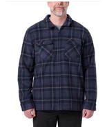 Voyager Mens Shirt Jacket Blue Multicolor Plaid Shacket Fleece Pockets F... - $55.48 CAD