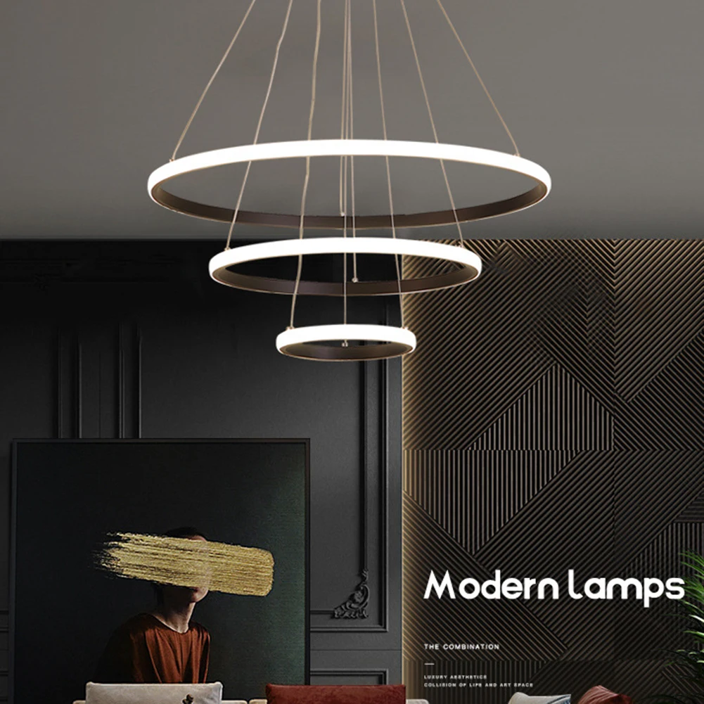 Nordic Luxury LED Pendant Chandelier Adjustable Indoor Lighting High Bri... - $57.65+