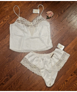 *READ* NWT Vintage Christian Dior White Lace Camisole Large &amp; Sleep Shor... - $72.55