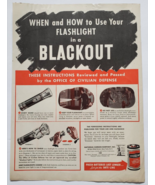 1942 Eveready Batteries Vintage WWII Print Ad Using Your Flashlight Blac... - £10.26 GBP