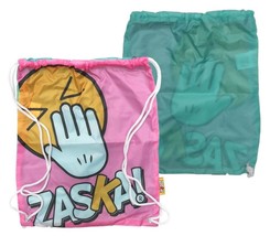 Hand Over Mouth Pink drawstring trainer school bag – 44.5 cm x 38 cm - $10.67