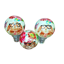 Pier One Decorative Spheres Bunny Rabbits Glasses Bows 3 Piece Set 3 Inch Balls - £15.50 GBP