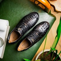 genuine caiman crocodile fashion sneaker Shoes Kratos Black image 11