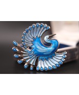 Vintage David-Andersen Sterling Silver &amp; Enamel Bird Brooch – Norway, Bl... - $260.00