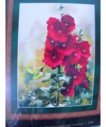 NEW Sealed Kustom Krafts Hummingbird Flowers Hollyhocks Cross Stitch Kit... - $34.99