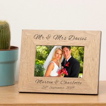 Personalised Wedding Wooden Photo Frame Gift Wedding Day Dad Gift Father... - £11.95 GBP