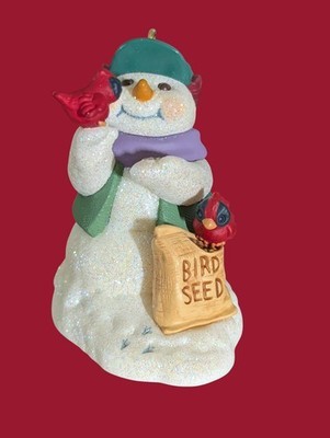 2000 Snow Buddies #3 Hallmark Ornament Snowman Feeds Bird Seed Handcrafted Xmas  Item image 3