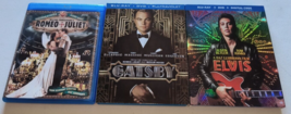 3 Blu-rays - Elvis + The Great Gatsby + Romeo &amp; Juliet - Baz Luhrmann Di Caprio - £12.91 GBP