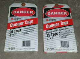 Vintage DANGER Tags Equipment Locked Out 4x7 15-306 15-301 25/pk - $24.99
