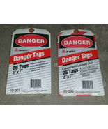 Vintage DANGER Tags Equipment Locked Out 4x7 15-306 15-301 25/pk - £19.51 GBP