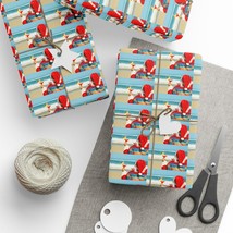 Custom Gift Wrap Roll SANTA&#39;S TROPICAL DRINK Wrapping Paper Christmas Ho... - £9.77 GBP+