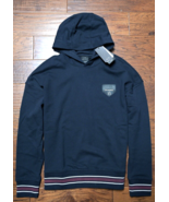 Armani Exchange A/X $170 Men&#39;s Sustainability Navy Logo Patch Cotton Hoo... - $1,212.58 MXN