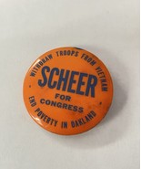 Anti War Protest Withdraw Troops Pin Scheer Congress Vietnam End Oakland... - $24.74