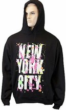 New York Paint Splash Hoodie Sweatshirt NY Splatter Black - £19.49 GBP