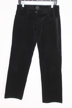 Eileen Fisher PM Petite Black Velvet Cotton Stretch Straight Leg Pants - £28.79 GBP