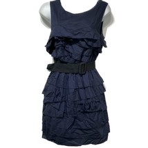 phillip lim 3.1 navy blue sleeveless tiered belted Mini dress Size 4 - £27.58 GBP