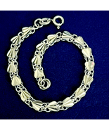 AZH Lovely Vintage Sterling 925 Silver Heart Bracelet - £46.78 GBP