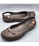 Crocs Size 8 W Brown Slingback Synthetic Women Sandals - $275.60 MXN
