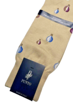 Punto Italian Mens Dress Socks Cotton 10-13 Khaki Hot Air Balloon Made I... - $26.43