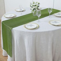 Moss Green 14&quot;&quot;X108&quot;&quot; Faux Burlap Polyester Table Runner Party Home Decorations  - £9.78 GBP