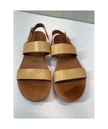 FitFlop Bara Leather Sandals Tan Buckle Two Straps Cushioned Womens Size 9 - $48.99 CAD