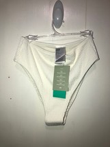 NWT H&amp;M Swimwear Highwaist Cheeky Swim Bottoms White Womens Size 6 - £7.88 GBP