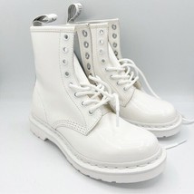 Dr. Martens Mono White 1460 Smooth PATENT LEATHER LACE UP Combat BOOTS S... - $82.95