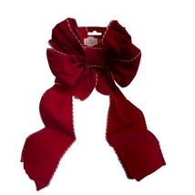 Holiday Time Christmas Red Velvet Bow Indoor  Outdoor 19.5in - £9.91 GBP