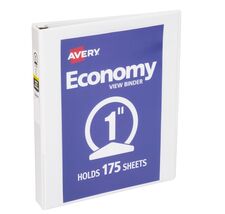 Avery Economy View 3 Ring Binder 1&quot; Round Rings White (05760) - $318.25 MXN