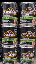 6X LA COSTENA ROASTED SERRANO  ( TIRAS CHILE SERRANO TOREADOS ) 6 CANS 2... - $34.64