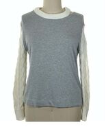 MSRP $198 Bailey Gray Color Block Margo Sweater Gray Size Medium NWOT - €20,68 EUR