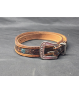 Women&#39;s TORY Brown Belt Silver Tone Buckle Genuine Leather - Made In USA - $21.98