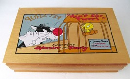 Sylvester Tweety LOONEY TUNES WB &#39;96 Wood Jewelry Trinket Box &quot;AINT SHE ... - £69.24 GBP