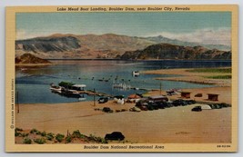 NV Lake Mead Boat Landing Boulder Dam Nr Boulder City Nevada Linen Postcard O29 - £5.53 GBP