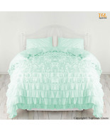 New 1000TC Egyptian Cotton Waterfall Ruffle Duvet Cover - choose size and color - $159.99