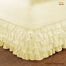 New Egyptian Cotton Multi Ruffle Bed Skirt - choose Size, Color &amp; Drop length - £63.94 GBP