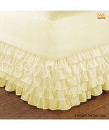New Egyptian Cotton Multi Ruffle Bed Skirt - choose Size, Color &amp; Drop l... - £64.09 GBP