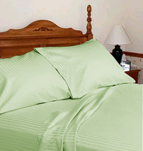 Soft Egyptian Cotton Bedding Collection Stripe Sheet Set - Choose Size and Color - £59.30 GBP