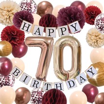 70Th Birthday Decorations Women  Happy 70 Birthday Party Supplies For Womens Wit - £34.84 GBP