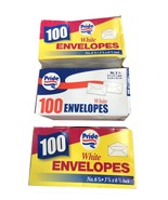 Pride White Envelopes - Box of 100 (6 3/4 x 6 1/2 inches) - $8.66