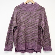 Wit &amp; Wisdom Zebra Sweater Womens XLarge Purple Mobwife Retro Chunky Moc... - £14.61 GBP