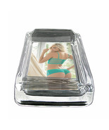 Madrid Spain Pin Up Girls D13 Glass Square Ashtray 4&quot; x 3&quot; Smoking Cigar... - £38.68 GBP