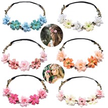 Women Headpieces Collection Accessories - 6 PCS Boho Hair Wreaths, Flower Crowns - $23.74