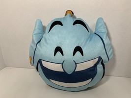 Disney Emojis Aladdin Genie face small plush pillow stuffed toy blue - £6.17 GBP