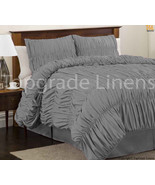 New Ruffle Bedspread Egyptian Cotton Bedding 1000-TC Full/Queen Elephant Gray - $229.99